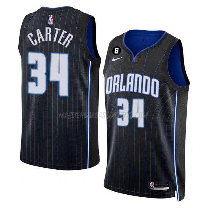 maglia wendell carter orlando magic di 34 uomo icon edition 2023 nero