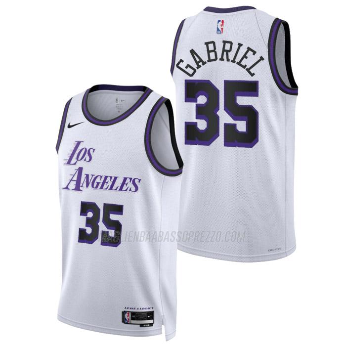 maglia wenyen gabriel los angeles lakers di 35 uomo city edition 2023 bianco