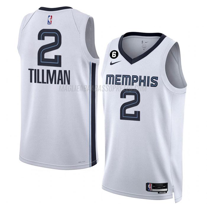 maglia xavier tillman memphis grizzlies di 2 uomo association edition 2023 bianco