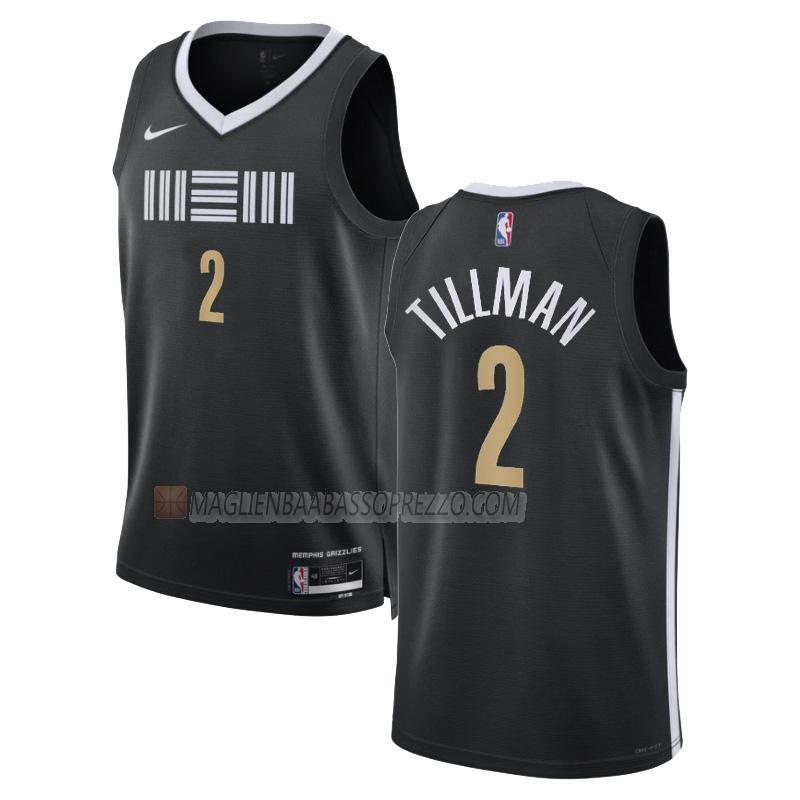 maglia xavier tillman memphis grizzlies di 2 uomo city edition 2023-24 nero