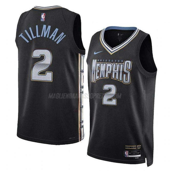 maglia xavier tillman memphis grizzlies di 2 uomo city edition 2023 nero