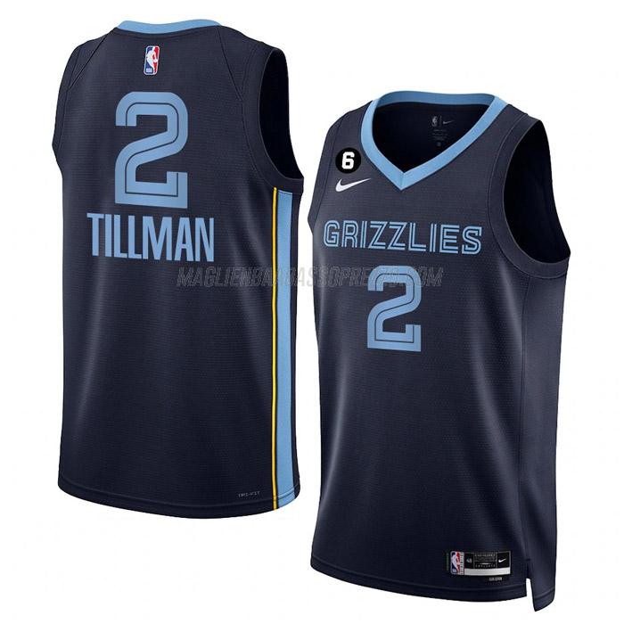 maglia xavier tillman memphis grizzlies di 2 uomo icon edition 2023 blu navy