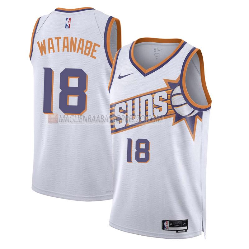 maglia yuta watanabe phoenix suns di 18 uomo association edition 2023-24 bianco