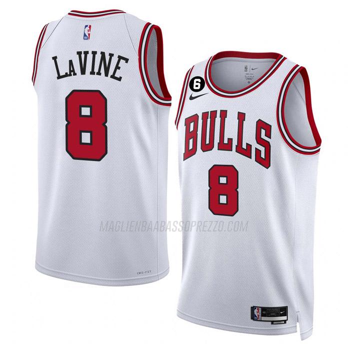 maglia zach lavine chicago bulls di 8 uomo association edition 2023 bianco