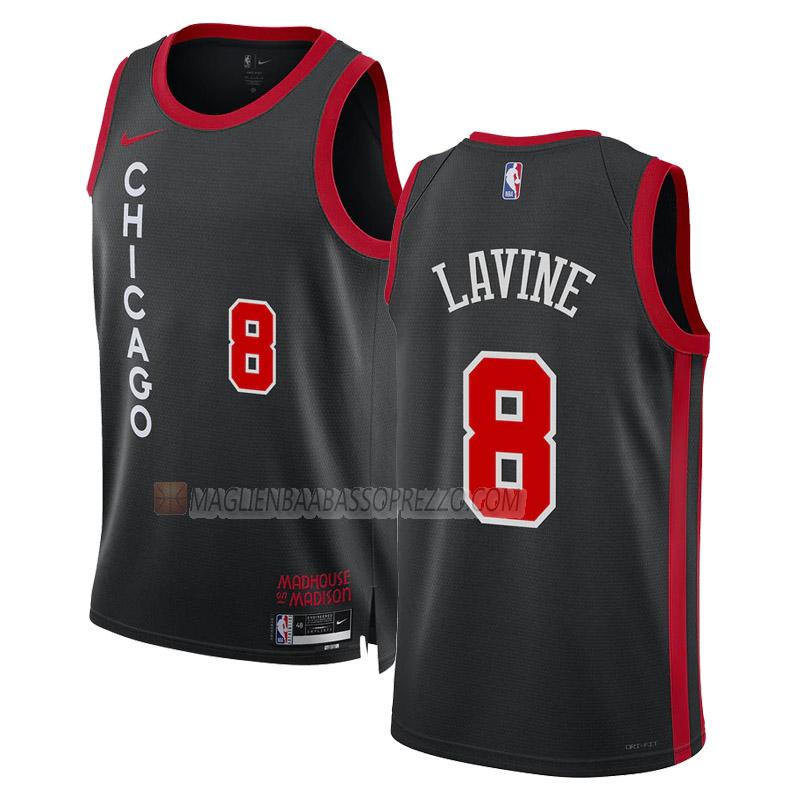 maglia zach lavine chicago bulls di 8 uomo city edition 2023-24 nero