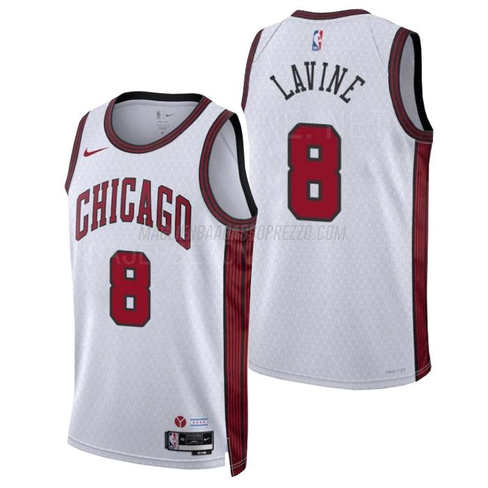 maglia zach lavine chicago bulls di 8 uomo city edition 2023 bianco