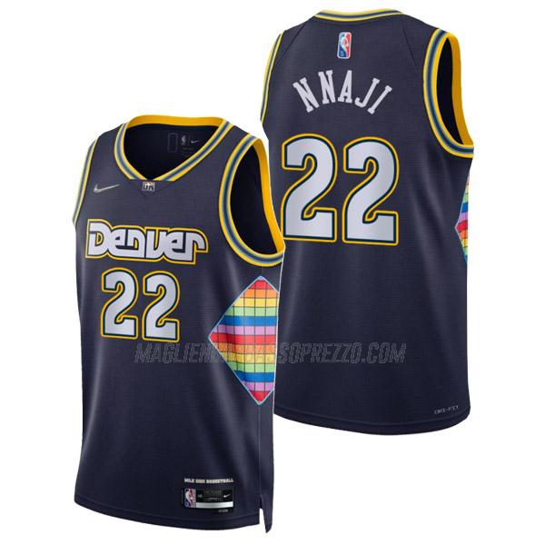 maglia zeke nnaji denver nuggets di 22 uomo city edition 2022 blu navy