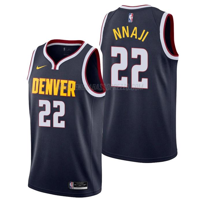 maglia zeke nnaji denver nuggets di 22 uomo icon edition 2023 blu navy