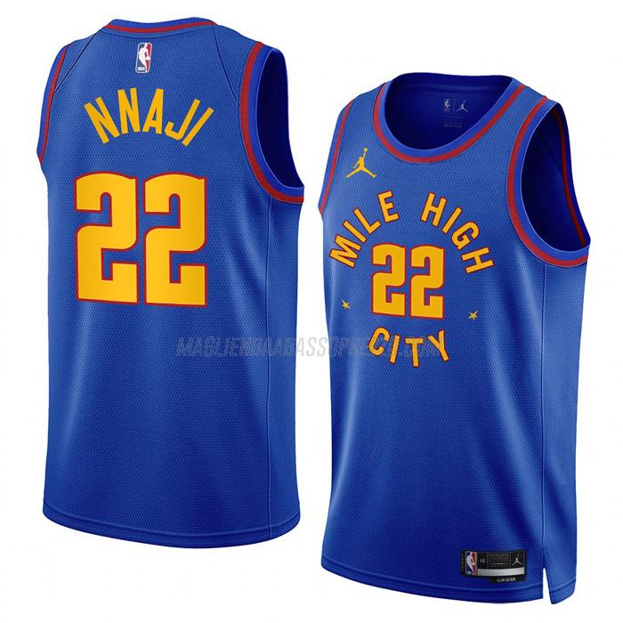 maglia zeke nnaji denver nuggets di 22 uomo statement edition 2023 blu