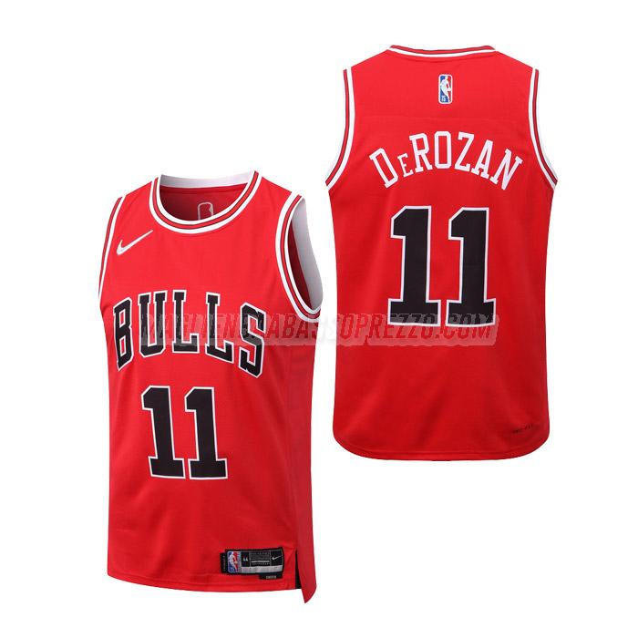 maglie nba demar derozan chicago bulls di 11 bambini icon edition 2023 rosso