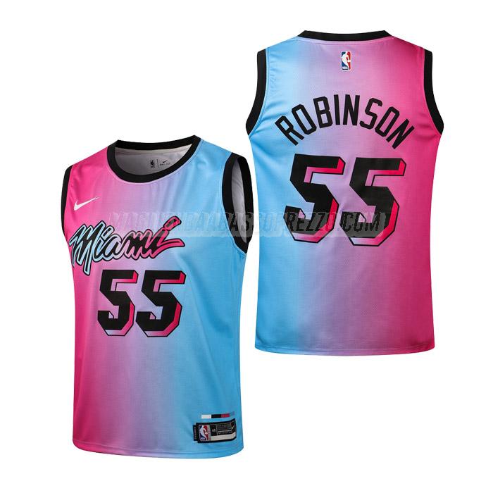 maglie nba duncan robinson miami heat di 55 bambini city edition 2021 rosa