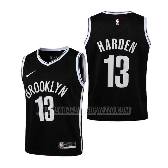 maglie nba james harden brooklyn nets di 13 bambini icon edition 2021 nero