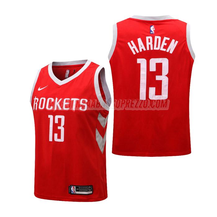 maglie nba james harden houston rockets di 13 bambini icon edition 2019 rosso