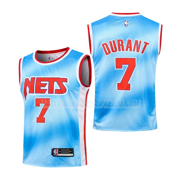 maglie nba kevin durant brooklyn nets di 7 bambini classic edition 2021 blu