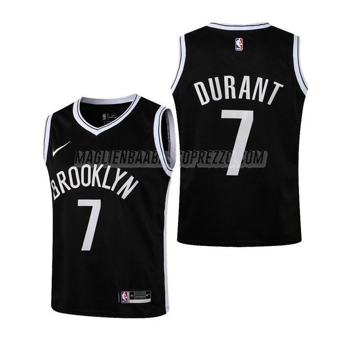 maglie nba kevin durant brooklyn nets di 7 bambini icon edition 2023 nero