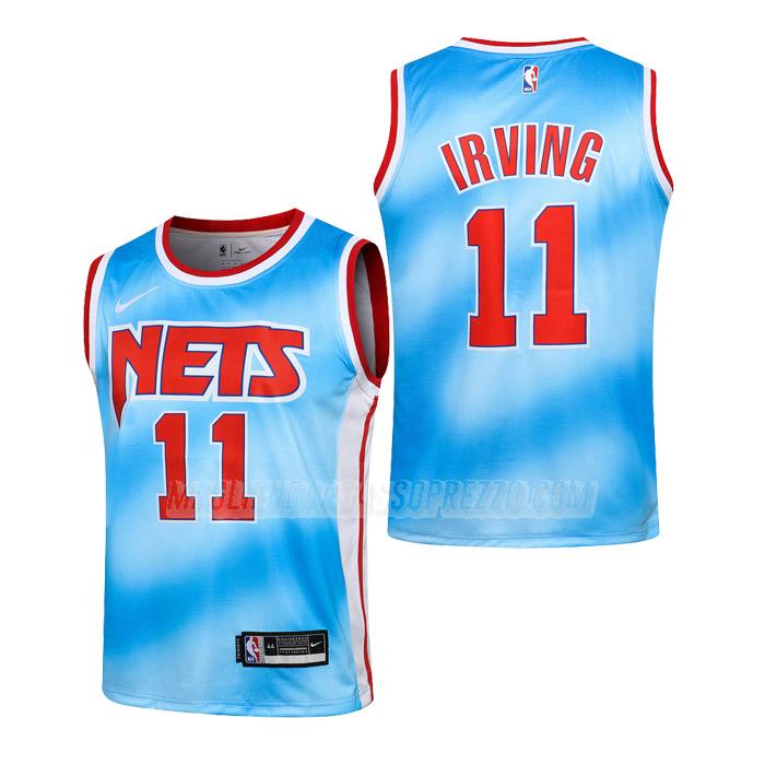 maglie nba kyrie irving brooklyn nets di 11 bambini classic edition 2021 blu