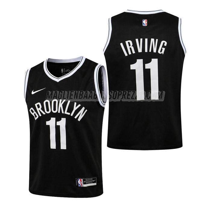 maglie nba kyrie irving brooklyn nets di 11 bambini icon edition 2023 nero