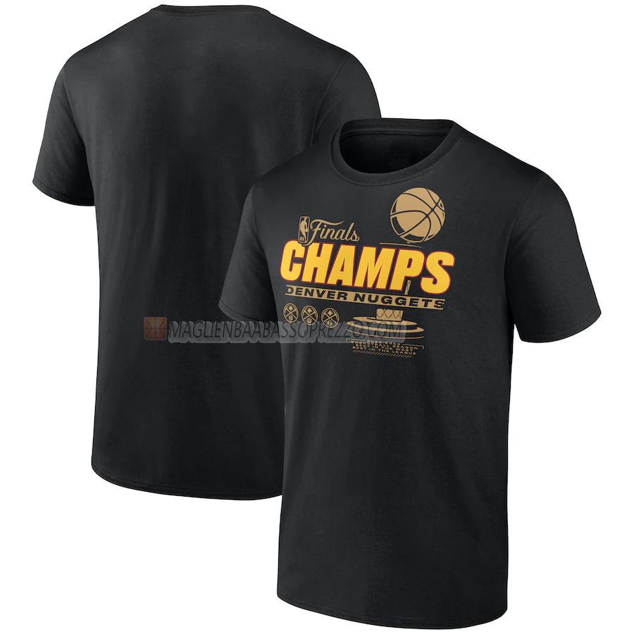 maglietta denver nuggets di 23621a10 uomo nba champs 2022-23 nero