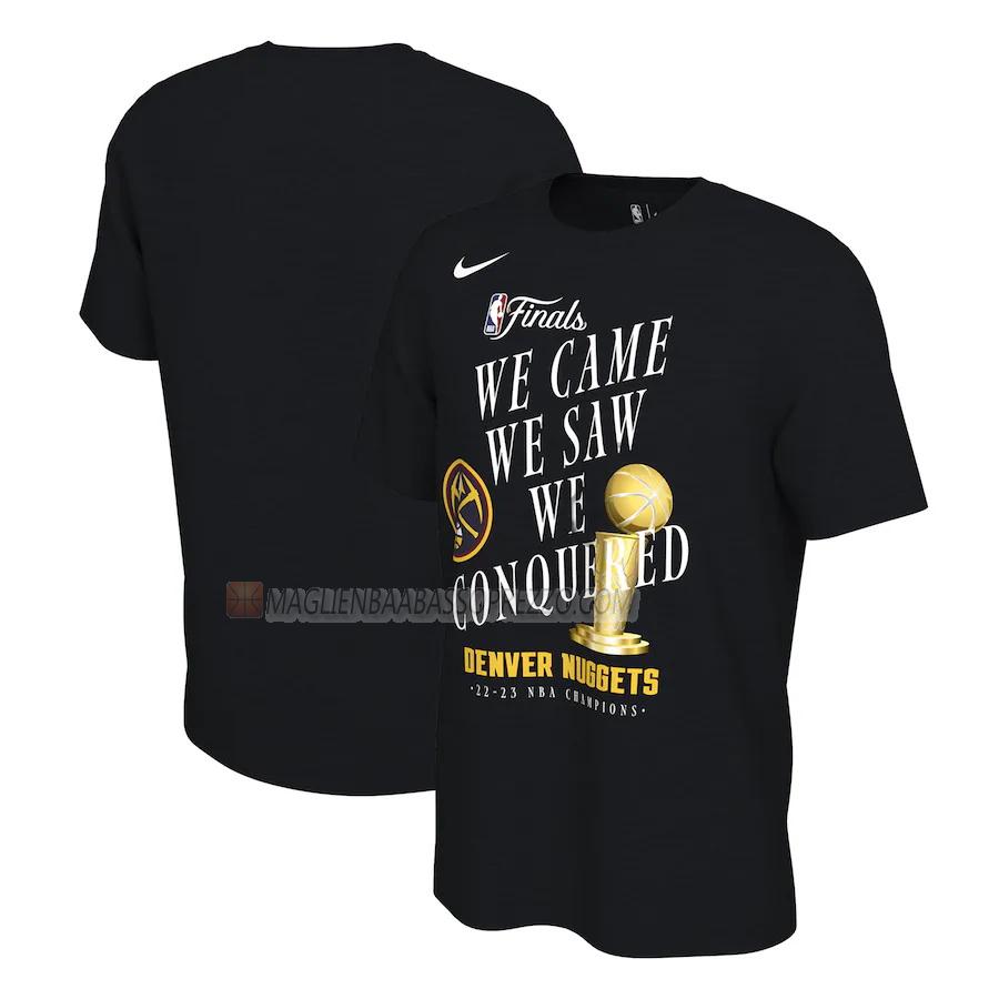 maglietta denver nuggets di 23621a12 uomo nba champions 2022-23 nero