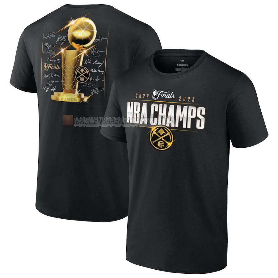 maglietta denver nuggets di 23621a13 uomo nba champs 2022-23 nero