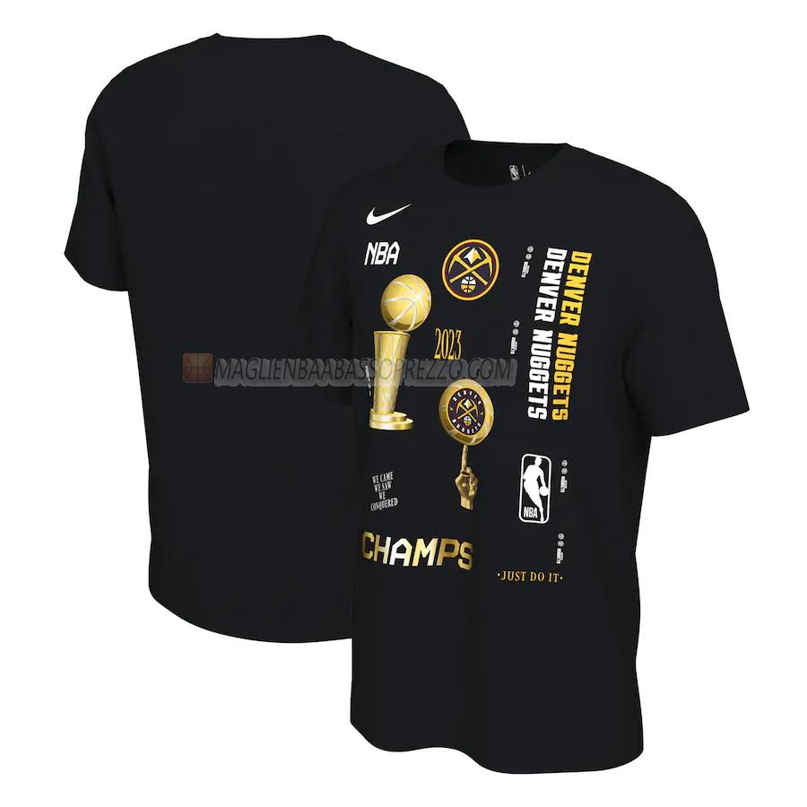 maglietta denver nuggets di 23621a15 uomo nba champs 2022-23 nero