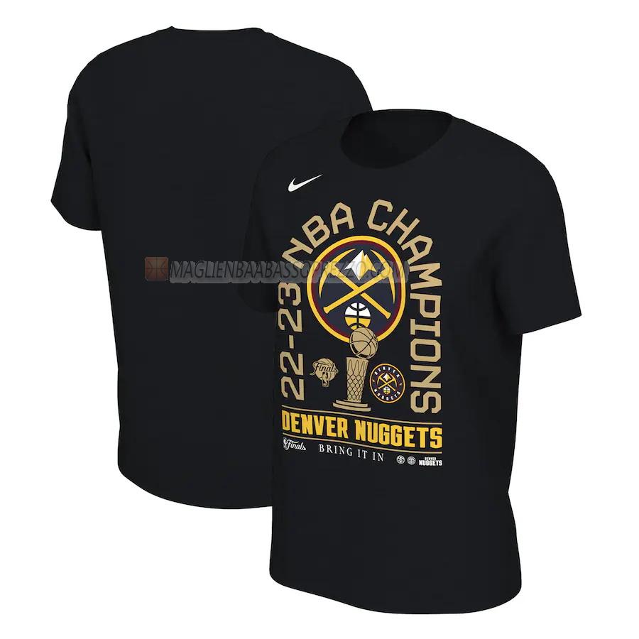 maglietta denver nuggets di 23621a16 uomo nba champions 2022-23 nero