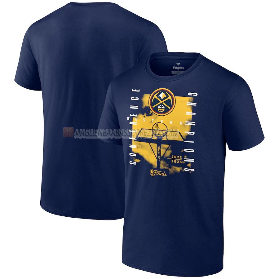 maglietta denver nuggets di 23621a18 uomo western champions 2022-23 blu