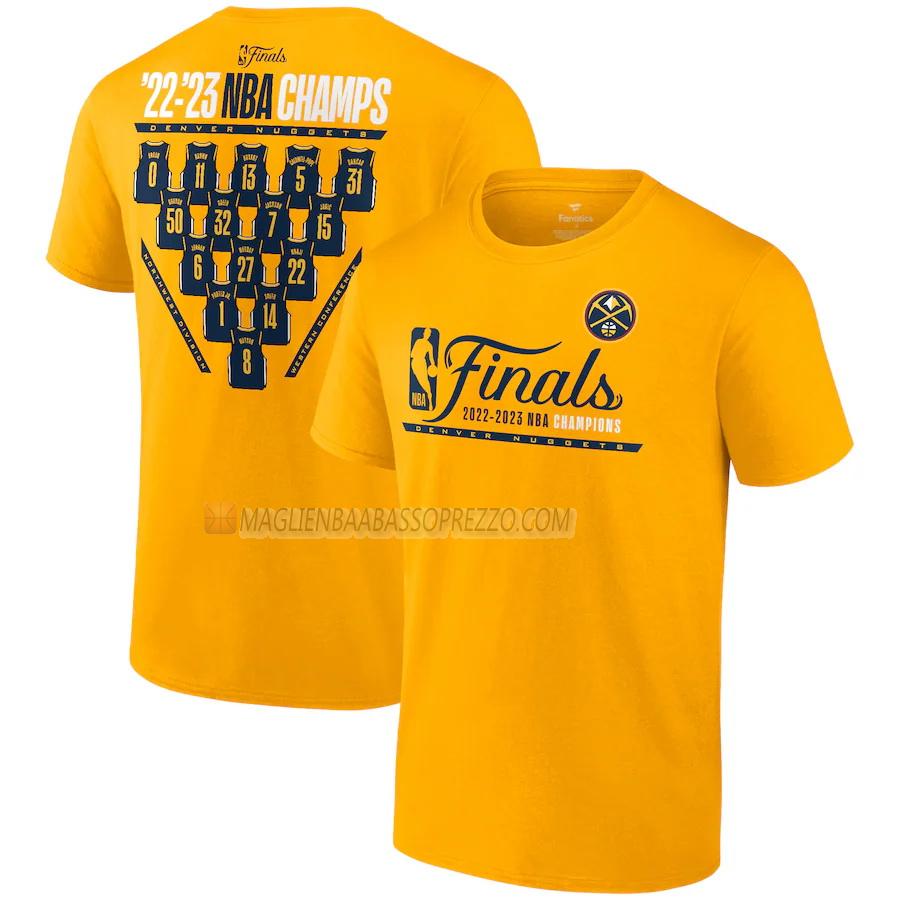 maglietta denver nuggets di 23621a28 uomo nba champs 2022-23 giallo