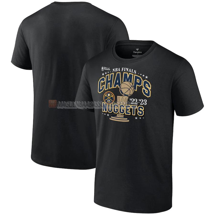 maglietta denver nuggets di 23621a2 uomo nba champs 2022-23 nero