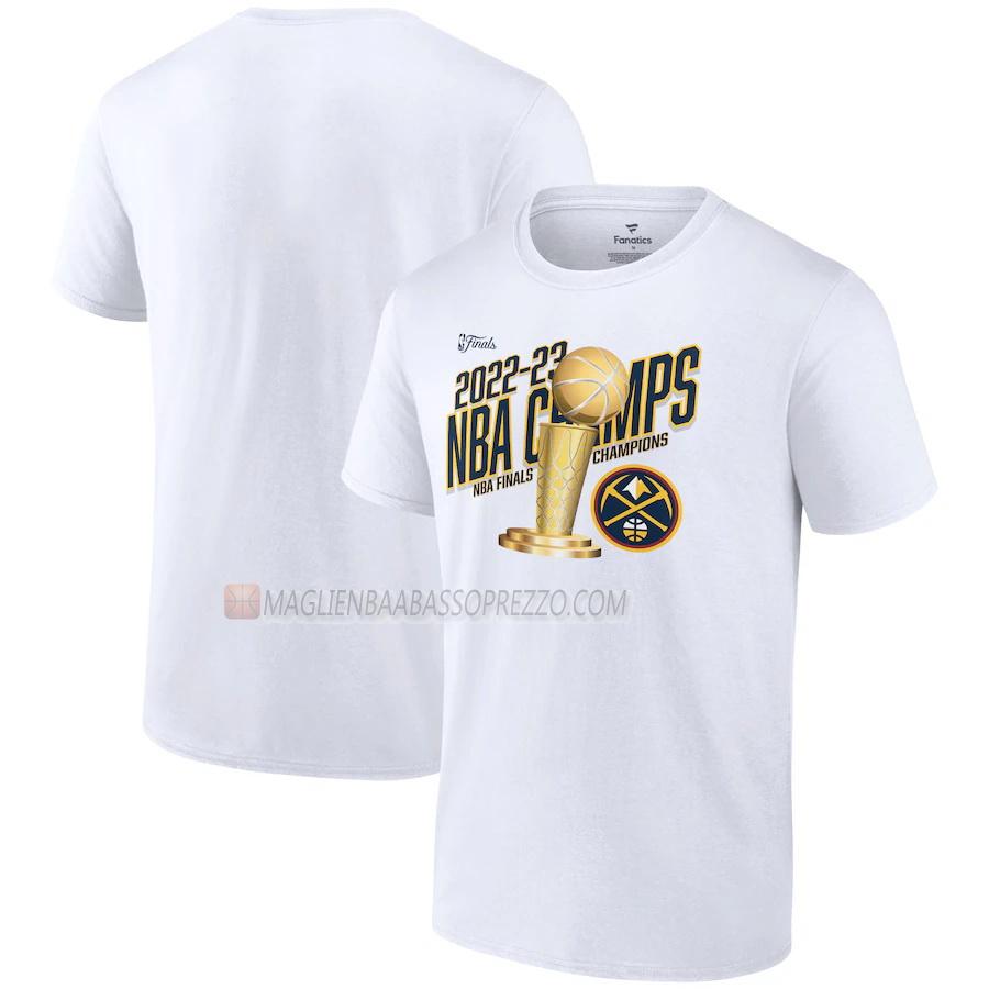 maglietta denver nuggets di 23621a5 uomo nba champs 2022-23 bianco