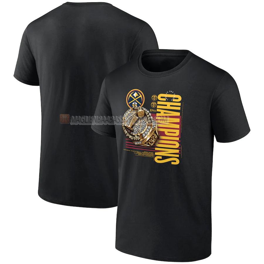 maglietta denver nuggets di 23621a9 uomo nba champions 2022-23 nero