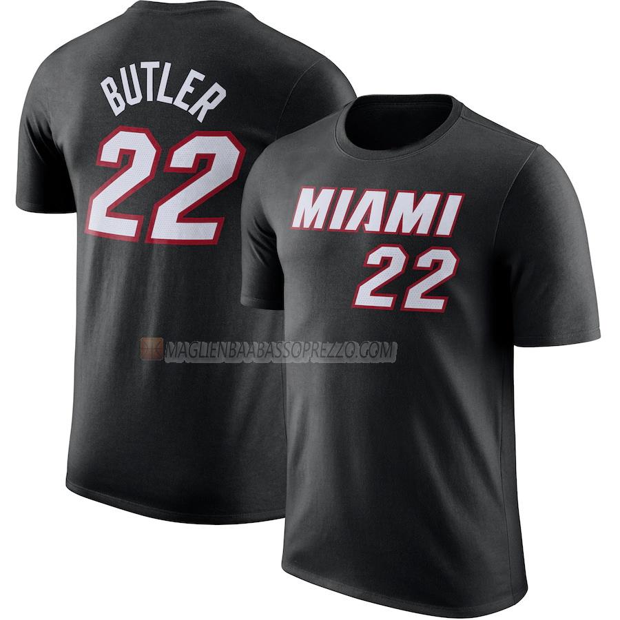 maglietta jimmy butler miami heat di 22 uomo 2022-23 nero