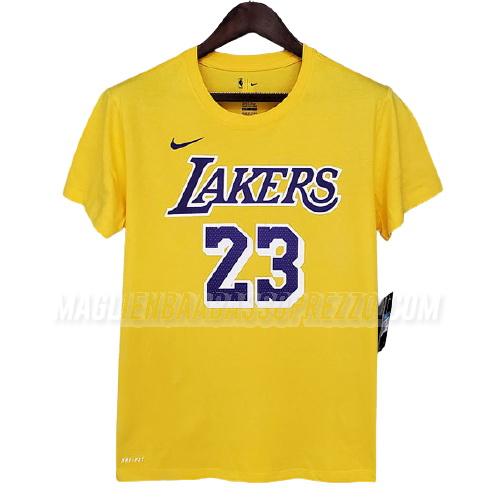 maglietta lebron james los angeles lakers di ts25 giallo