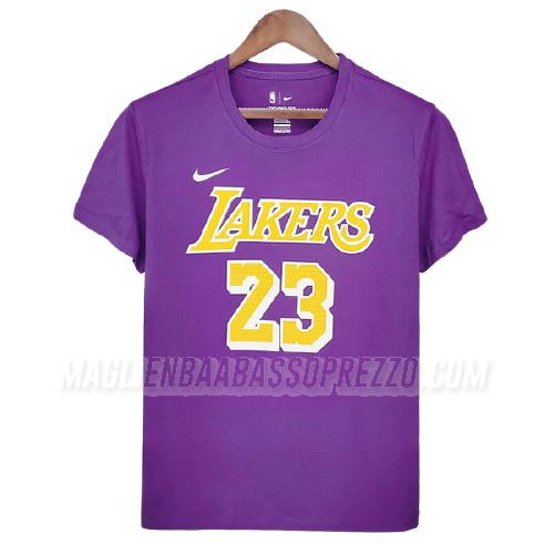 maglietta lebron james los angeles lakers di ts26 porpora