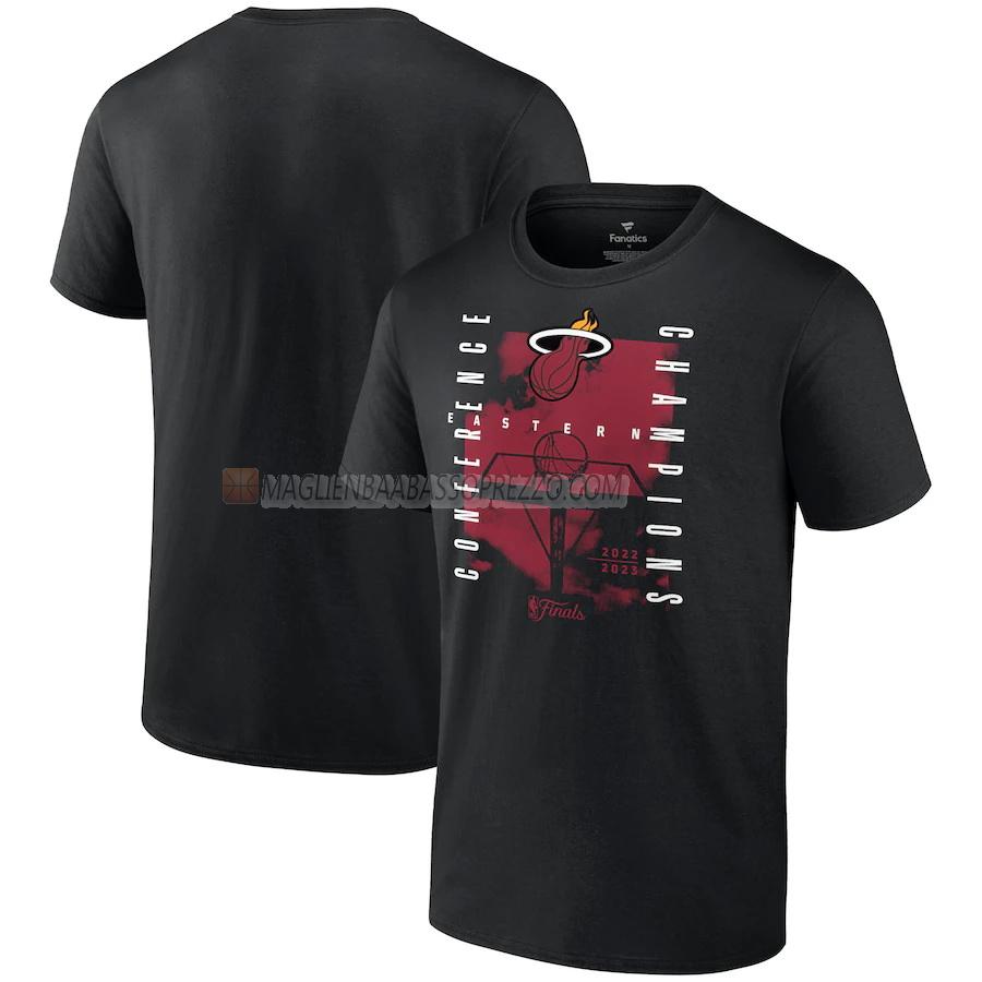 maglietta miami heat di 23621a1 uomo nba eastern champions 2022-23 nero