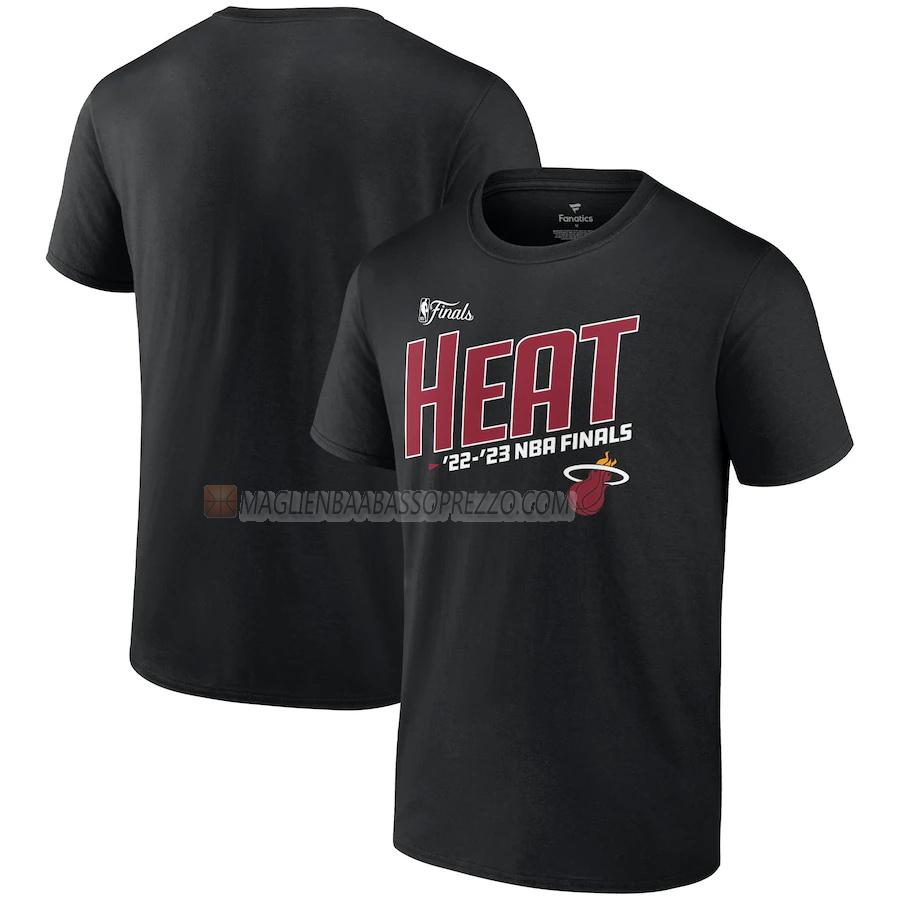 maglietta miami heat di uomo nba finals 2022-23 nero