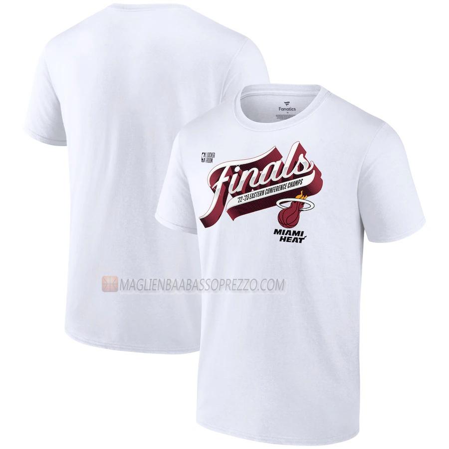 maglietta miami heat di uomo western champions 2022-23 bianco