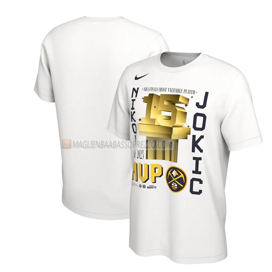 maglietta nikola jokic denver nuggets di 23621a8 uomo mvp 2023 bianco