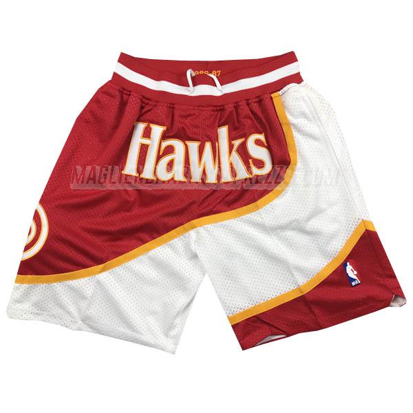 pantaloncini basket atlanta hawks di just don 1982-92 rosso