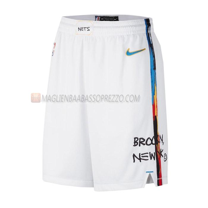 pantaloncini basket brooklyn nets di city edition 2023 bianco