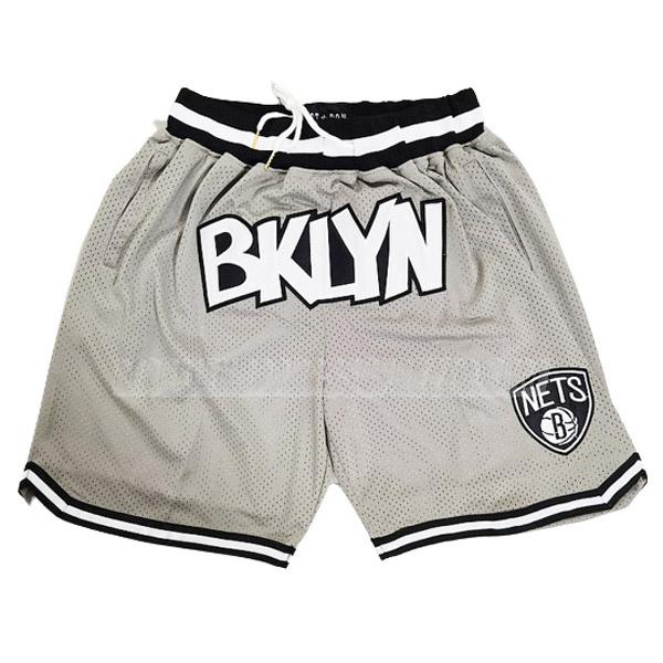 pantaloncini basket brooklyn nets di just don grigio