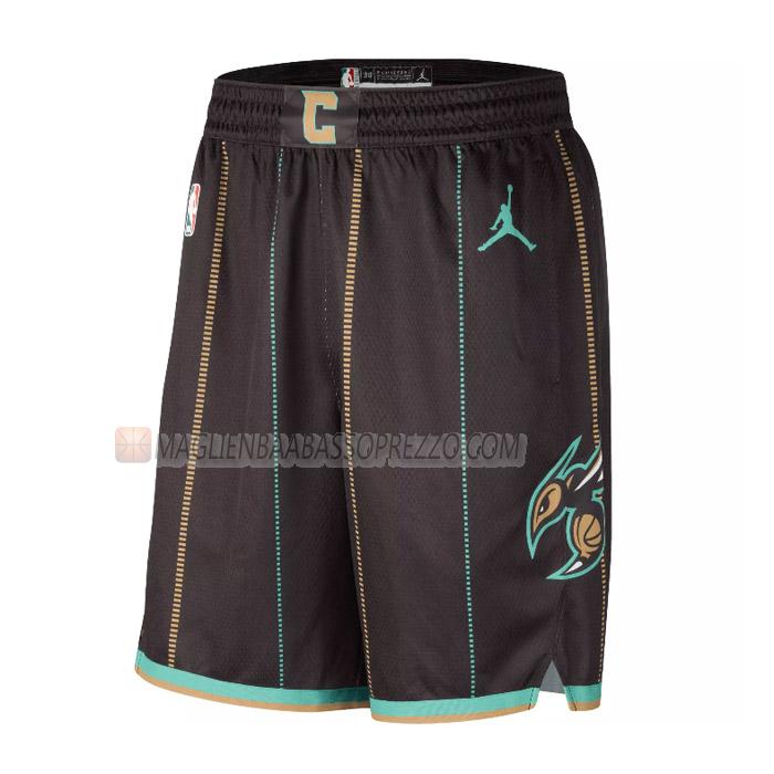 pantaloncini basket charlotte hornets di city edition 2023 nero