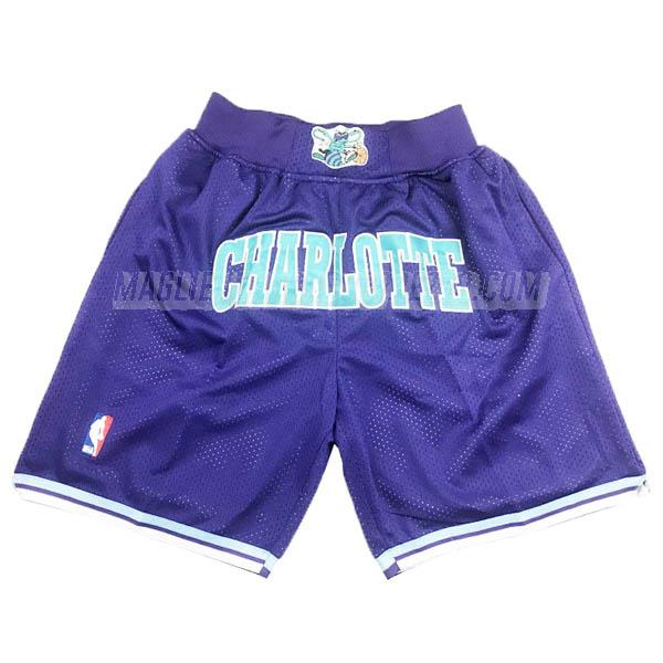 pantaloncini basket charlotte hornets di just don porpora