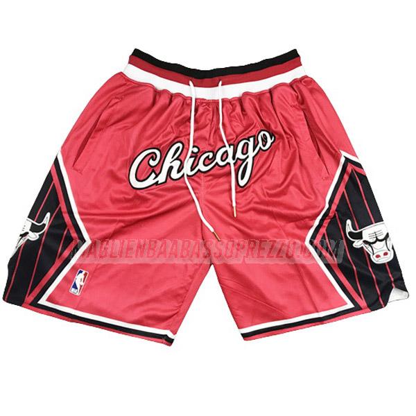 pantaloncini basket chicago bulls di just don classic edition nero rosso