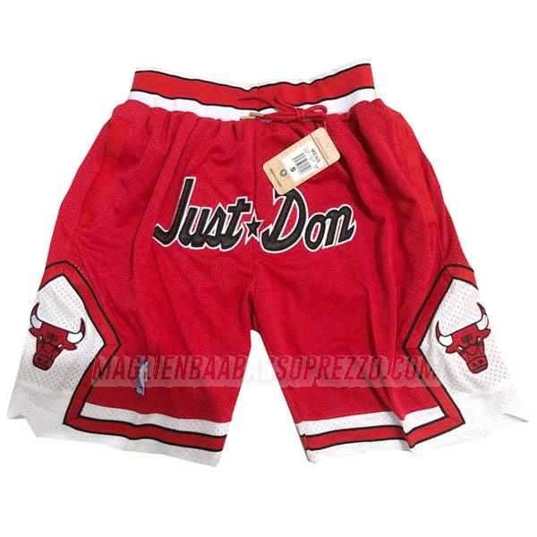 pantaloncini basket chicago bulls di just don moda edition rosso