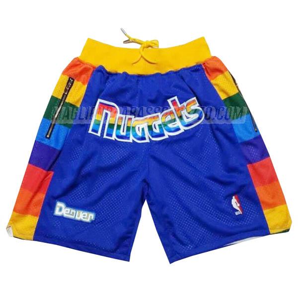 pantaloncini basket denver nuggets di just don 1989-93 blu