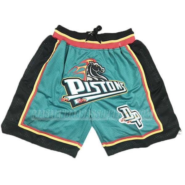 pantaloncini basket detroit pistons di just don classic edition verde