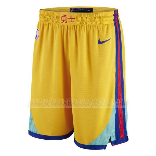 pantaloncini basket golden state warriors di city edition 2018 giallo