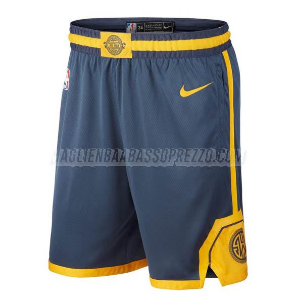 pantaloncini basket golden state warriors di city edition 2019 blu