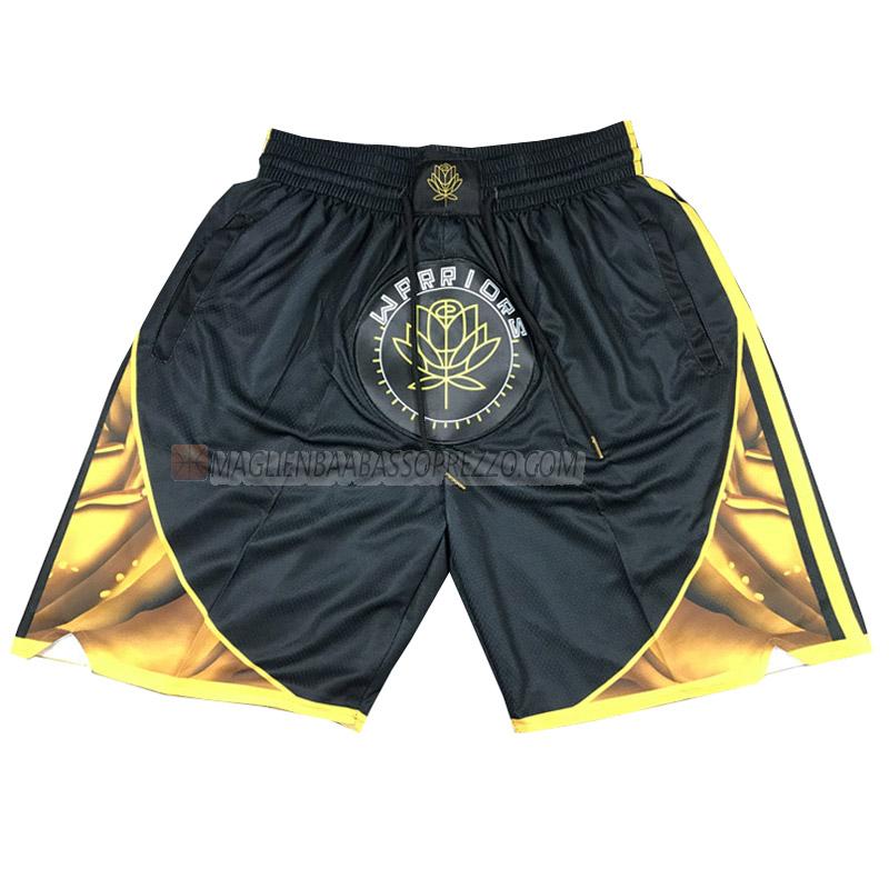 pantaloncini basket golden state warriors di city edition 2023 nero